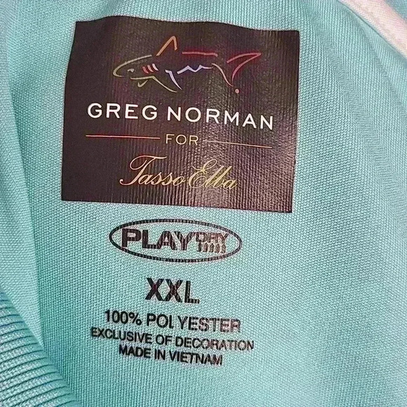 Greg Norman Men's Light Blue Stripped Polo Size XXL - Picture 5 of 5